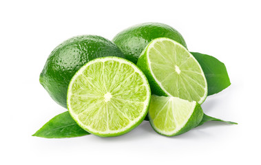 Lime. fruit  isolated on white