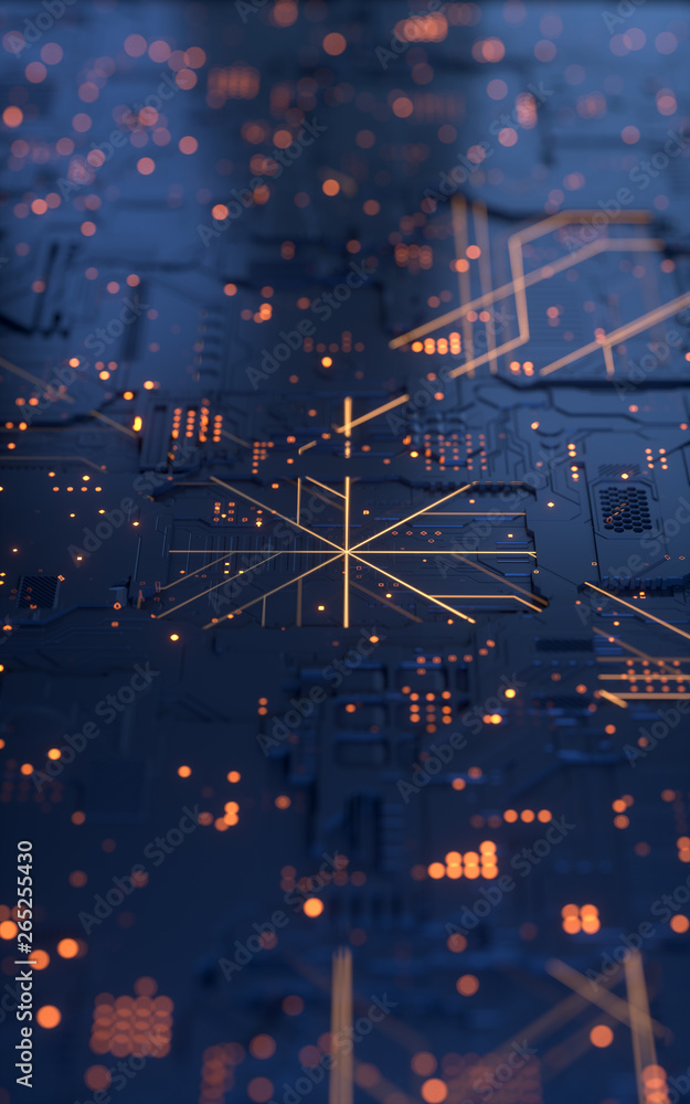 Aufkleber circuit board,abstract network technology background,3d rendering,conceptual image.
