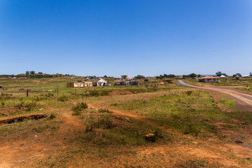 Obraz premium A rural village in the homelands of Kwa zulu natal near Creighton, South Africa.