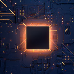 Central Computer Processors CPU concept. 3d rendering,conceptual image.