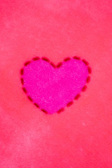 Fototapeta premium Heart on blanket background. Valentine concept.