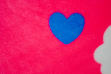 Heart on blanket background. Valentine concept.
