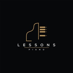 piano lesson logo design © bagus