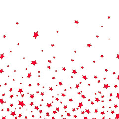 vector background with red flying stars, template 2d