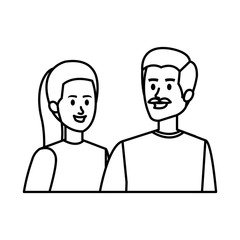 young couple avatars characters