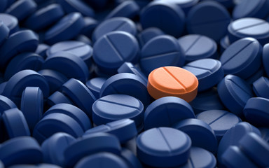 Obraz premium pile of colorful pills,3d rendering,conceptual image.