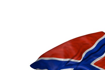 pretty memorial day flag 3d illustration. - Novorossia flag with big folds lying in bottom right corner isolated on white