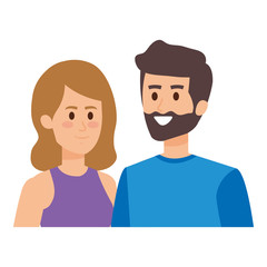 young couple avatars characters