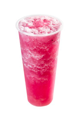 glass of strawberry smoothie