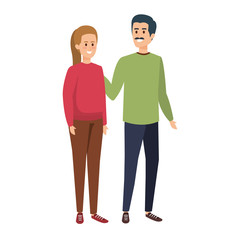 young couple avatars characters