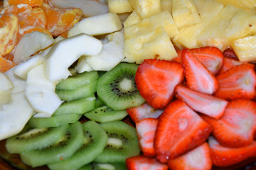 Set of  cutted fruits - plate