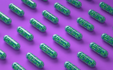 pile of colorful pills,3d rendering,conceptual image.