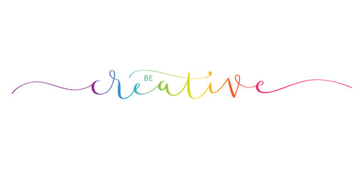 BE CREATIVE brush calligraphy banner