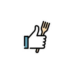Vector Hand Like With Fork Icon