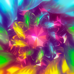 Abstract geometry background. Multicolored abstraction. 3D rendering