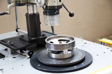 Close up of CNC machine at work