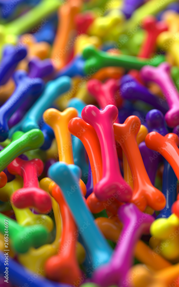 Aufkleber pile of colorful objects,3d rendering,conceptual image. colorful background