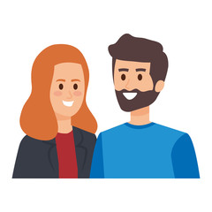 young couple avatars characters