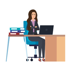 elegant businesswoman in the workplace