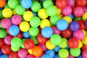pool with colored balls in baby playground