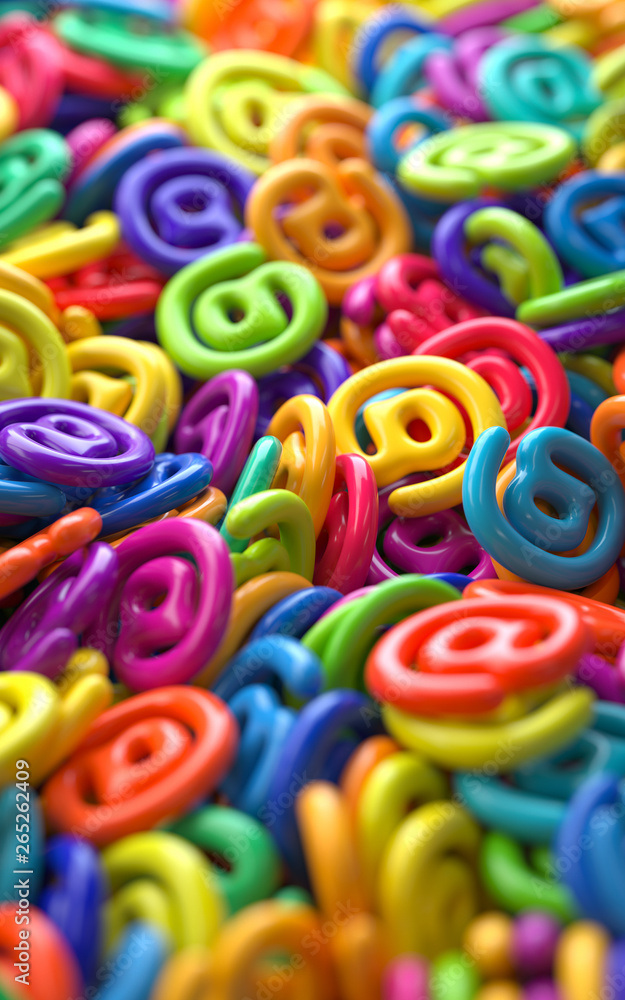 Poster pile of colorful objects,3d rendering,conceptual image. colorful background