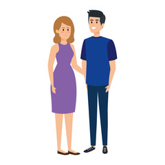 Obraz premium young couple avatars characters