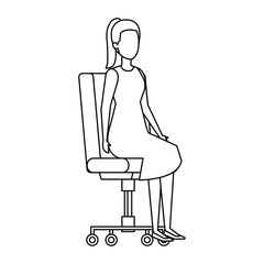 elegant businesswoman sitting in office chair