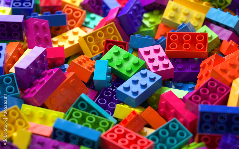 Aufkleber pile of colorful objects,3d rendering,conceptual image. colorful background