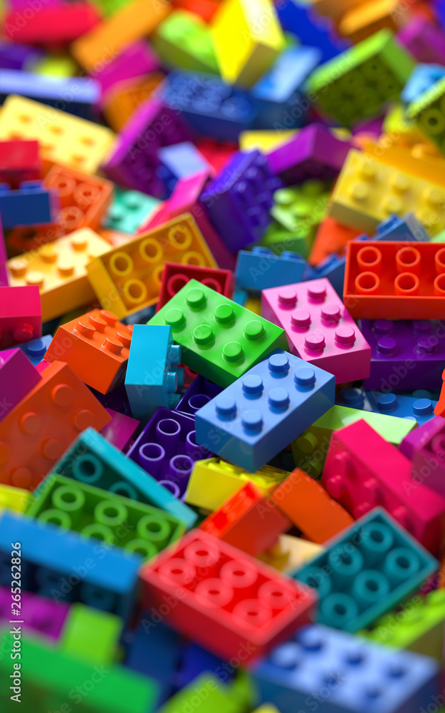 Aufkleber pile of colorful objects,3d rendering,conceptual image. colorful background