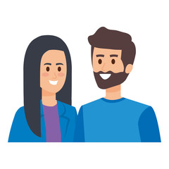 young couple avatars characters