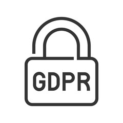 GDPR General Data Protection Regulation icon, line style