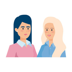 Fototapeta premium elegant businesswomen avatars characters