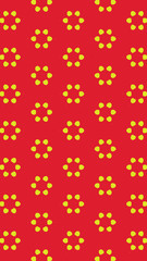 Ornate geometric pattern and two-tone abstract background