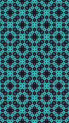 Ornate geometric pattern and two-tone abstract background