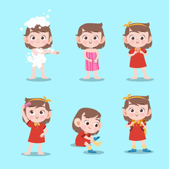 kid take bath vector illustration isolated