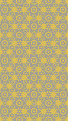 Ornate geometric pattern and two-tone abstract background