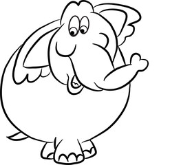 Cartoon character comic elefant illustration.