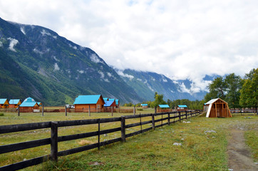 View to the valley of Chulyshman river, Altai.