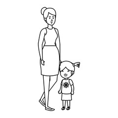 young mother with little daughter