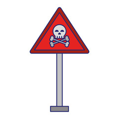 danger sign icon blue lines