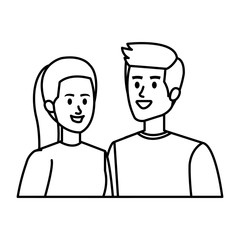 young couple avatars characters