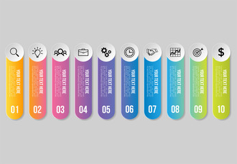 Vector Infographics Elements Template Design with Marketing Icons and options Steps can be used for presentation, diagrams, annual reports, workflow layout