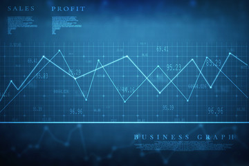 2d rendering Stock market online business concept. business Graph 