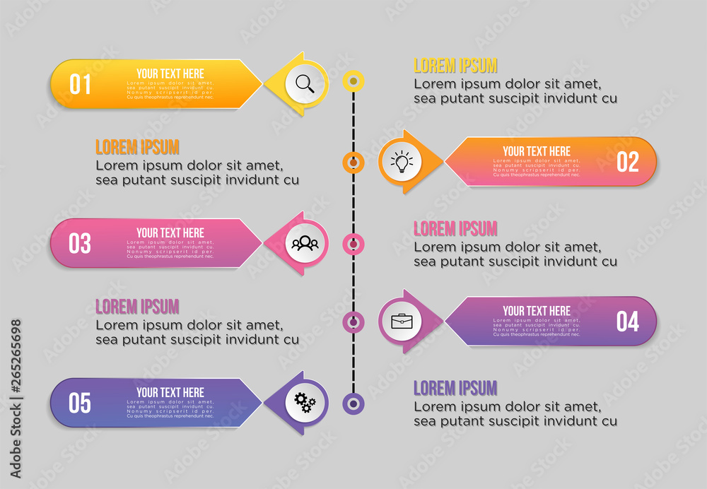 Poster vector infographics elements template design with marketing icons and options steps can be used for 