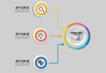 Fototapeta premium Vector Infographics Elements Template Design with Marketing Icons and options Steps can be used for presentation, diagrams, annual reports, workflow layout