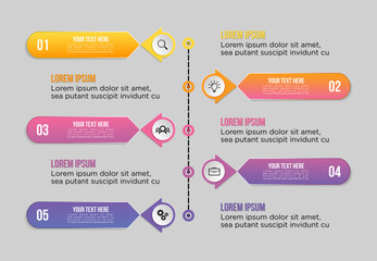 Vector Infographics Elements Template Design with Marketing Icons and options Steps can be used for presentation, diagrams, annual reports, workflow layout