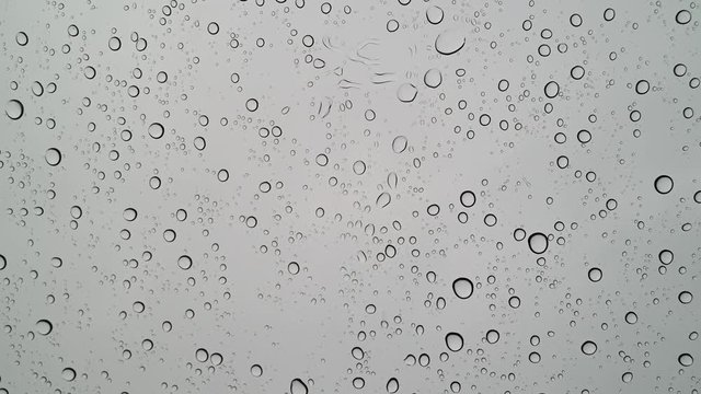 4K Video : Water drops on glass, rain drop