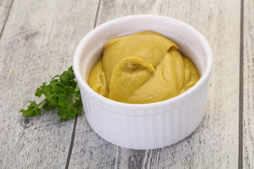 Mustard sauce in the bowl