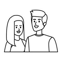 young couple avatars characters