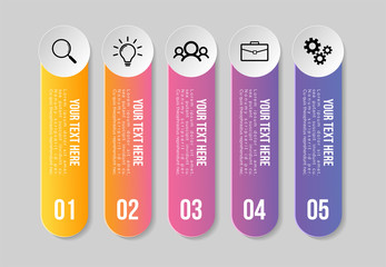 Vector Infographics Elements Template Design with Marketing Icons and options Steps can be used for presentation, diagrams, annual reports, workflow layout